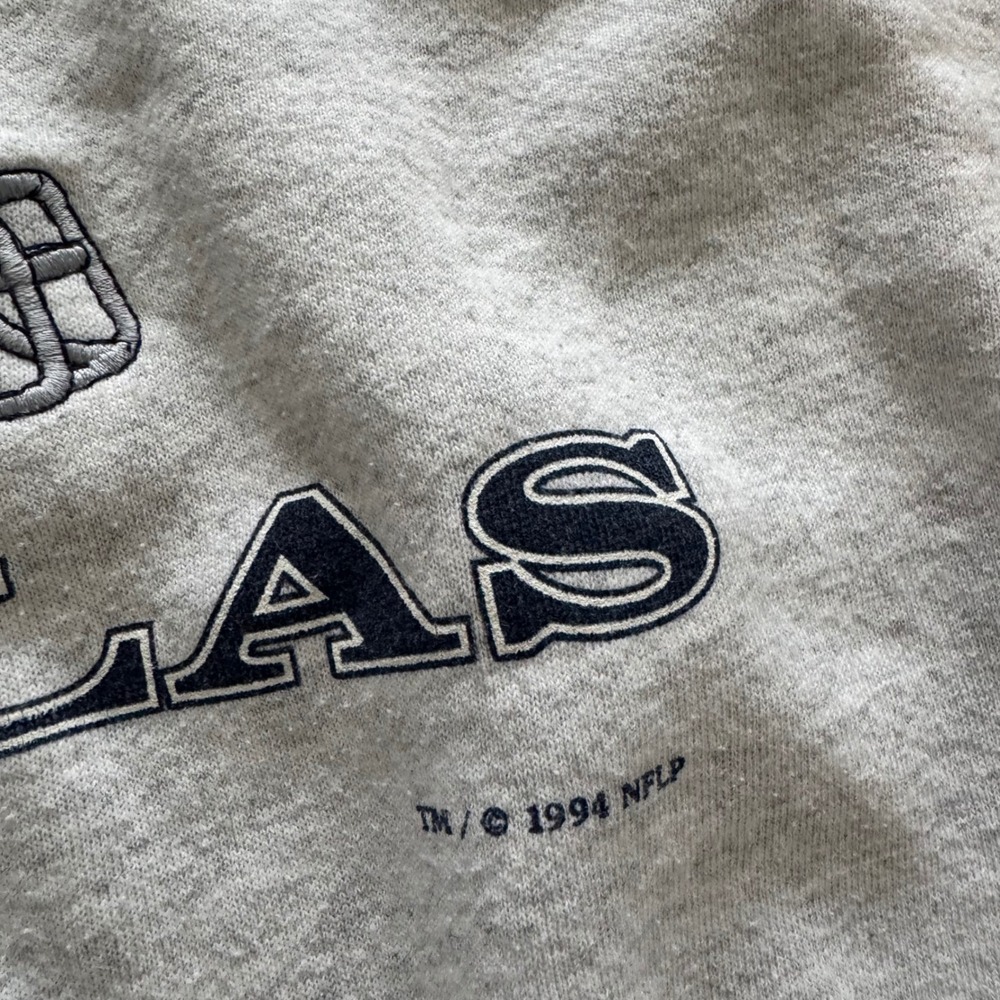 Vintage 1994 Dallas Cowboys Nutmeg Mills Sweatshirt XL Grey NFL Made in USA - Picture 3 of 8